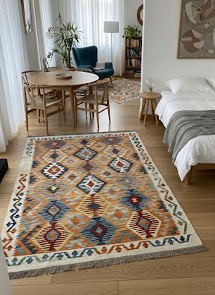 Kilim Afghan Qaissar Fait Main 100% Laine