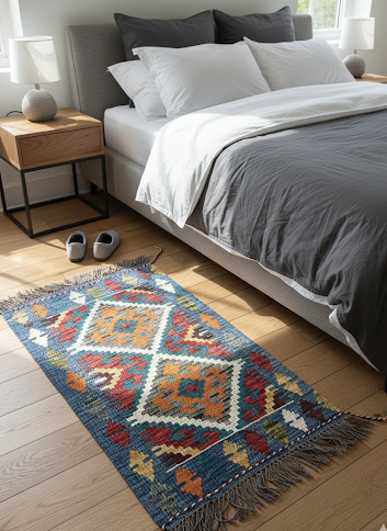 Petit Kilim Afghan Chaharkent Fait Main 100% Laine