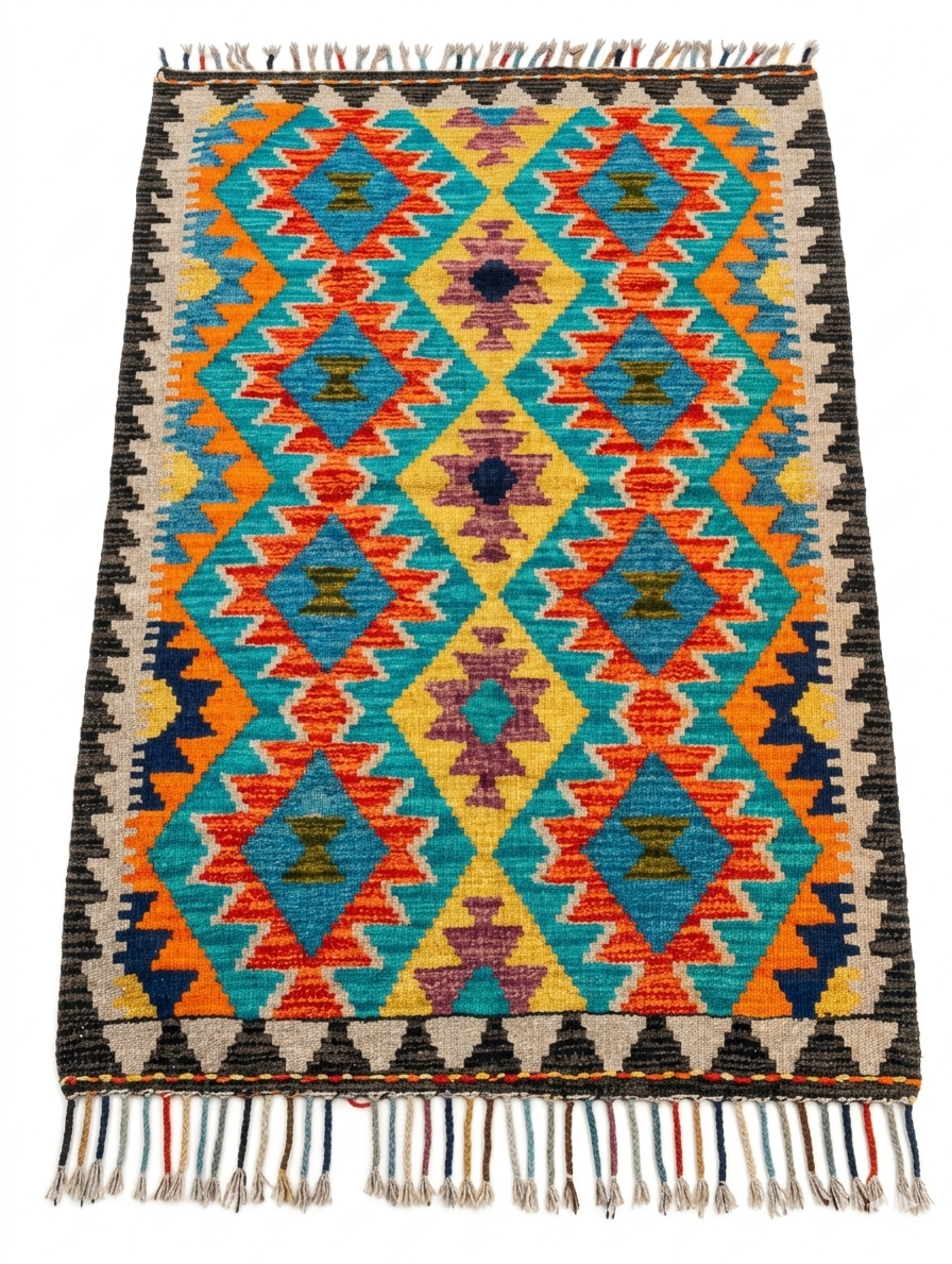 Kilim Afghan Andkhoi Fait Main 100% Laine 