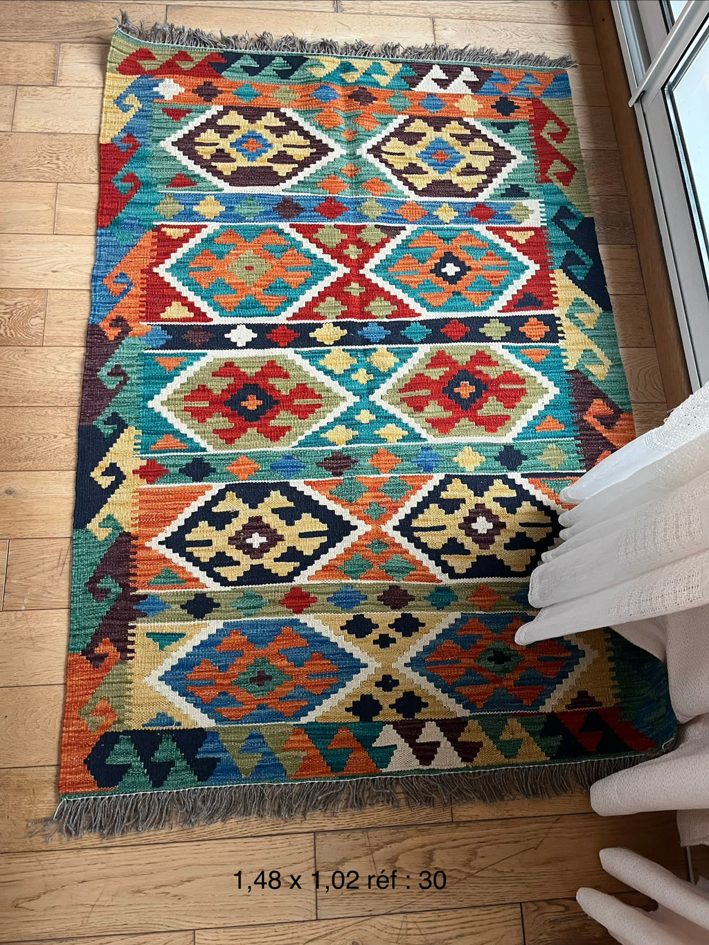 Kilim Afghan Janan Fait Main Laine