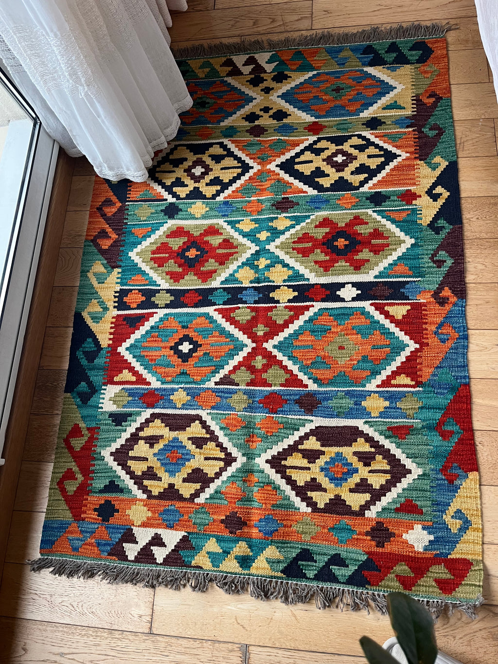 Kilim Afghan Janan Fait Main Laine 148x102 cm