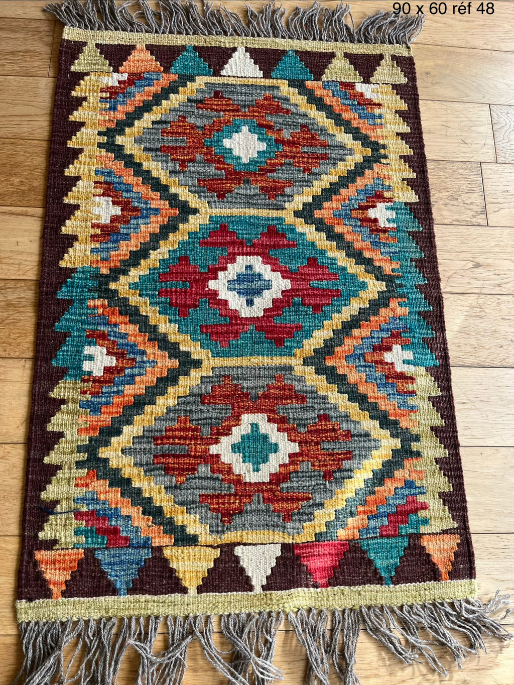 Kilim Afghan Charbolak Fait Main 100% Laine